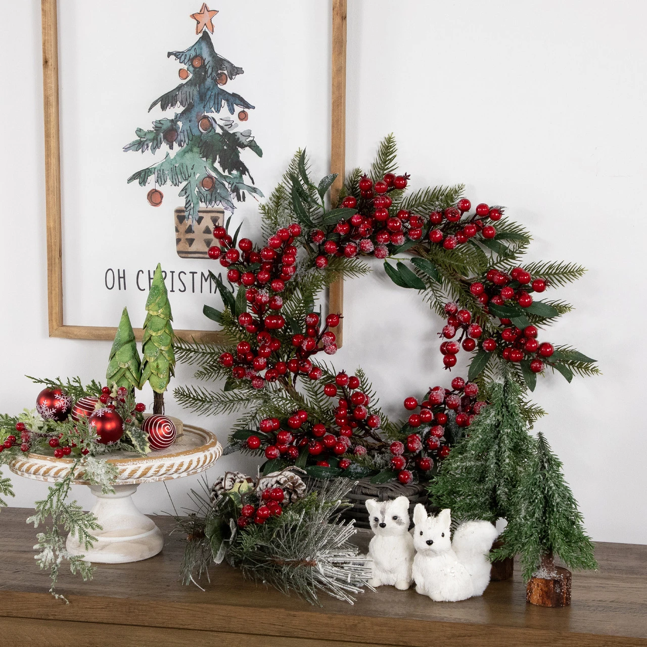 Frosted Red Berries And Foliage Artificial Christmas Wreath,18-Inch, Unlit 2 Frosted Red Berries And Foliage Artificial Christmas Wreath,18-Inch, Unlit - Image 2
