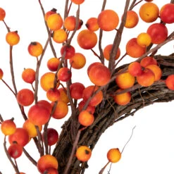 Orange Berries And Twig Artificial Fall Harvest Wreath 14- Inch, Unlit -Best Christmas Store northlight vm37851 4 16054.1684449118