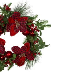 Magnolia And Red Berries Artificial Christmas Wreath - 22-Inch, Unlit -Best Christmas Store northlight vm89233 2 updated 82949.1669907719