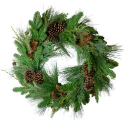 Pine Cone And Cedar Artificial Christmas Wreath - 32-Inch, Unlit
