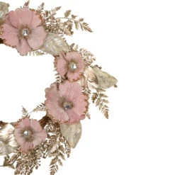 Champange And Pink Flower Wreath, 24-Inch, Unlit -Best Christmas Store northlight vm92748 2 2 73392.1667487962