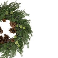 Pinecones And Blueberries Artificial Christmas Wreath, 28-Inch, Unlit -Best Christmas Store northlight vm92761 2 updated 73753.1667531200