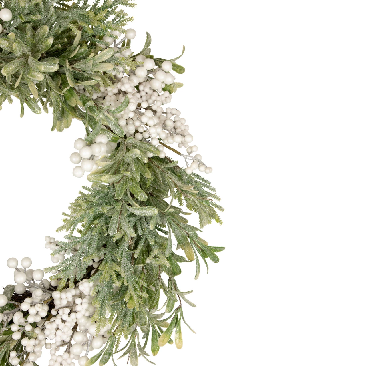 White Berry And Frosted Pine Christmas Wreath, 28-Inch, Unlit 4 White Berry And Frosted Pine Christmas Wreath, 28-Inch, Unlit - Image 4