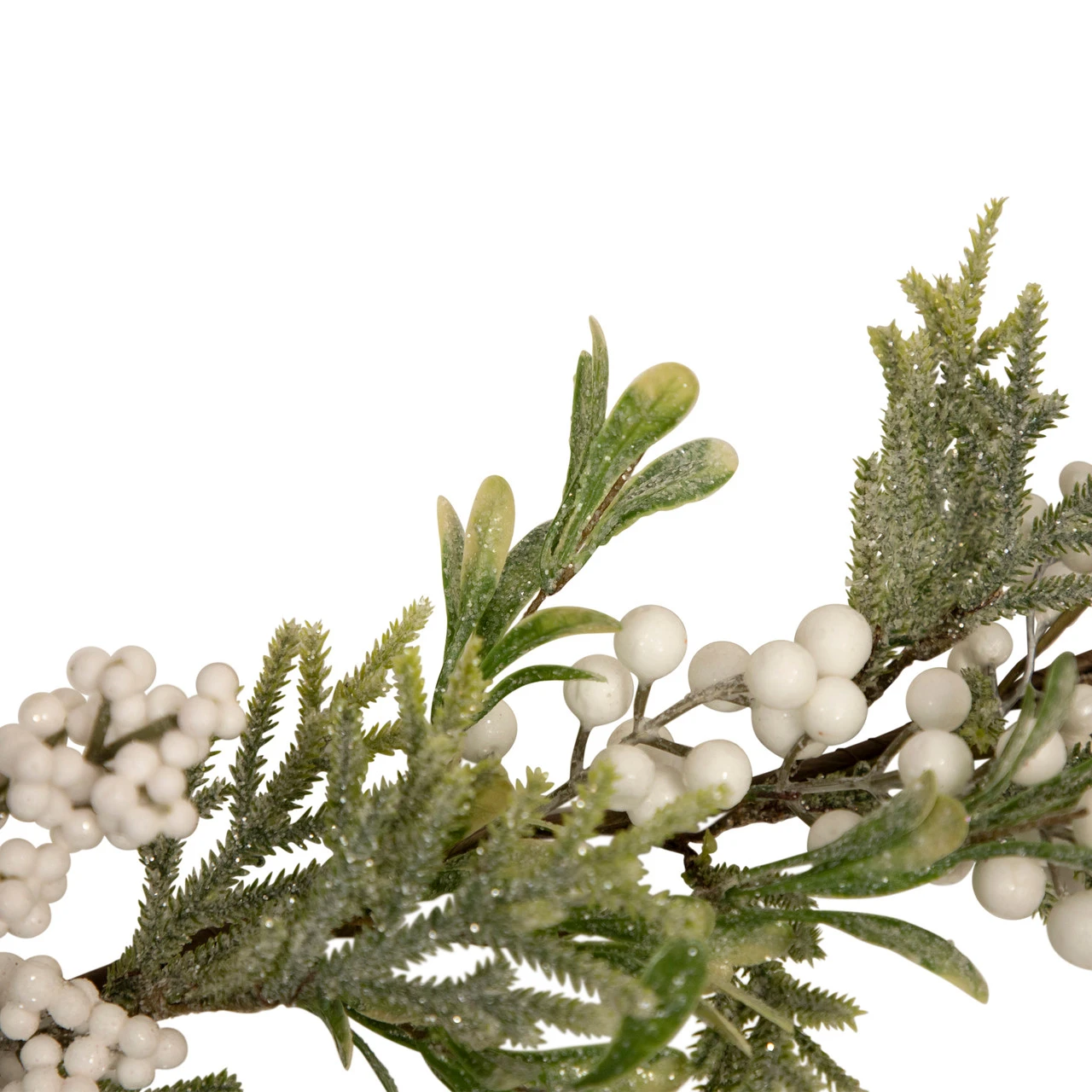 5' X 10" White Berry And Frosted Pine Christmas Garland, Unlit 3 5' X 10" White Berry And Frosted Pine Christmas Garland, Unlit - Image 3