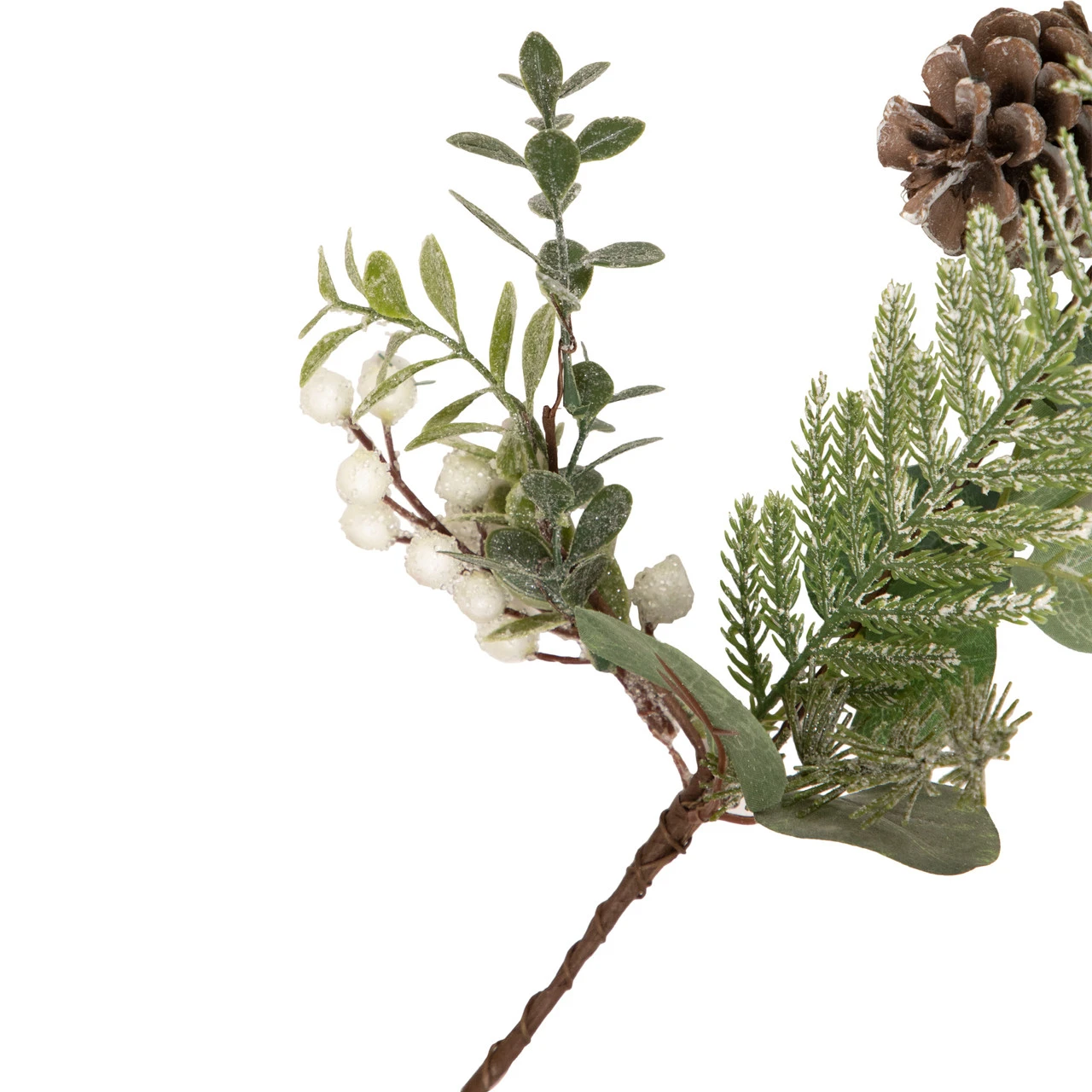 5' White Berry, Eucalyptus And Pinecone Christmas Garland - Unlit 3 5' White Berry, Eucalyptus And Pinecone Christmas Garland - Unlit - Image 3