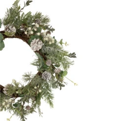 White Berry, Eucalyptus And Pinecone Christmas Wreath, 20-Inch, Unlit -Best Christmas Store northlight vm92781 2 63492.1667554490