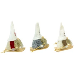 Set Of 3 Skiing Gnomes Christmas Ornaments 4.5" -Best Christmas Store northlight wu92513 3 17116.1681147876