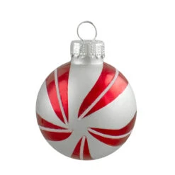 12ct Red And Silver 2-Finish Swirl Glass Christmas Ball Ornaments 1.75" (45mm) -Best Christmas Store northlight wy00406 1 updated 44742.1669922148