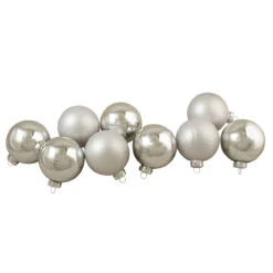 9ct Silver 2-Finish Glass Christmas Ball Ornaments 2.5" (65mm) -Best Christmas Store northlight wy00738 3 52630.1667573641
