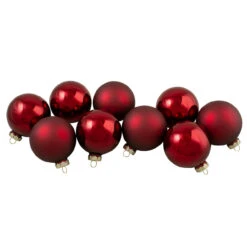 9ct Cherry Red Glass 2-Finish Christmas Ball Ornaments 2.5" (65mm) 5 9ct Cherry Red Glass 2-Finish Christmas Ball Ornaments 2.5" (65mm) -Best Christmas Store northlight wy00739 3 34246.1667578266