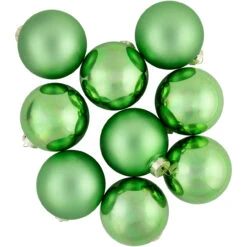 9ct Grass Green Finish Glass Christmas Ball Ornaments 2.5" (65mm) -Best Christmas Store northlight wy00747 4 37602.1677088372