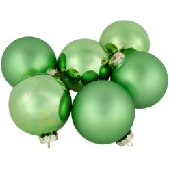 6ct Shiny And Matte Green Glass Ball Christmas Ornaments 3.25" (82mm) -Best Christmas Store northlight wy00755 2 76621.1677102520