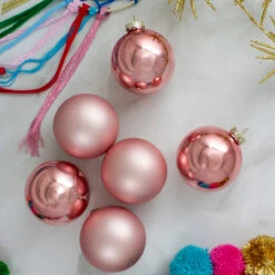 6ct Shiny And Matte Baby Pink Glass Ball Christmas Ornaments 3.25" (80mm) -Best Christmas Store northlight wy00759 4 23742.1667576632