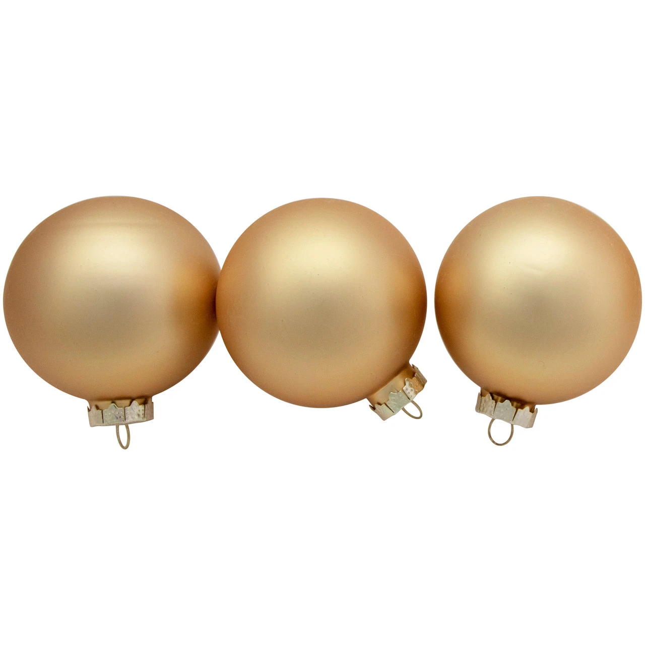 6ct Champagne Gold 2-Finish Glass Ball Christmas Ornament Set 3.25" 5 6ct Champagne Gold 2-Finish Glass Ball Christmas Ornament Set 3.25" - Image 5