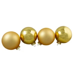4ct Gold Glass 2-Finish Christmas Ball Ornaments 5" (120mm) -Best Christmas Store northlight wy00769 3 38806.1685643389