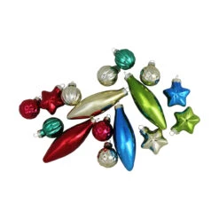 16ct Vibrantly Colored Shiny Shatterproof Finial And Star Christmas Ornaments 4" (100mm) -Best Christmas Store northlight wy04170 3 47513.1667573550