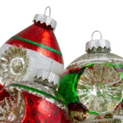 9ct Silver And Red 2-Finish Glass Christmas Finial Ornaments 3.25" -Best Christmas Store northlight wy27589 1 10830.1667533884