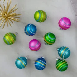 10ct Green And Blue Matte Glass Christmas Ball Ornaments 1.75" (45mm) -Best Christmas Store northlight wy27597 7 75911.1667572620