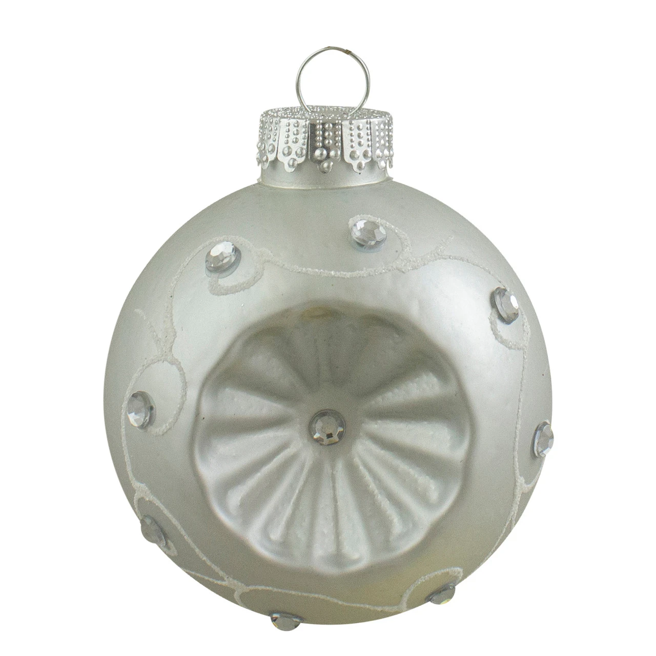 6ct Red And Silver Retro Reflector Matte Glass Christmas Ball Ornament Set 3.25" (82mm) 3 6ct Red And Silver Retro Reflector Matte Glass Christmas Ball Ornament Set 3.25" (82mm) - Image 3