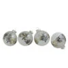 4ct Clear And Frosted Winter Tree Glass Christmas Ball Ornaments 3.25" (80mm)