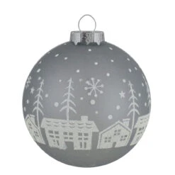 4 Ct Gray And Clear Glass Ball Hanging Christmas Ornaments 3.25-Inch (80mm) -Best Christmas Store northlight wy88841 fix 1 28300.1667488882