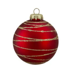 4ctGlass Red And Green Matte Christmas Ball Ornaments 3.25-Inch (80mm) -Best Christmas Store northlight wy88865 fix 1 83786.1667535650
