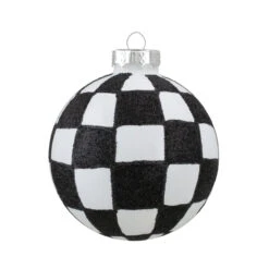 4ct Black And White Zig Zag And Checkered Christmas Glass Ball Ornaments 2.75" (67mm) -Best Christmas Store northlight wy88884 fix 2 65398.1676922357