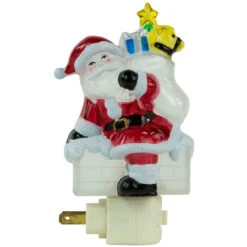 6.25" Santa In Chimney Frosted Christmas Night Light -Best Christmas Store northlight y92486 1new 25947.1667517958