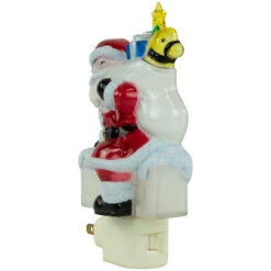 6.25" Santa In Chimney Frosted Christmas Night Light -Best Christmas Store northlight y92486 3new 51810.1667517959