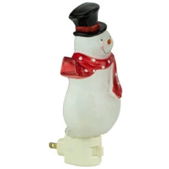 6.75" Snowman Wearing Red Scarf Christmas Night Light -Best Christmas Store northlight y92488 2 68665.1667531696