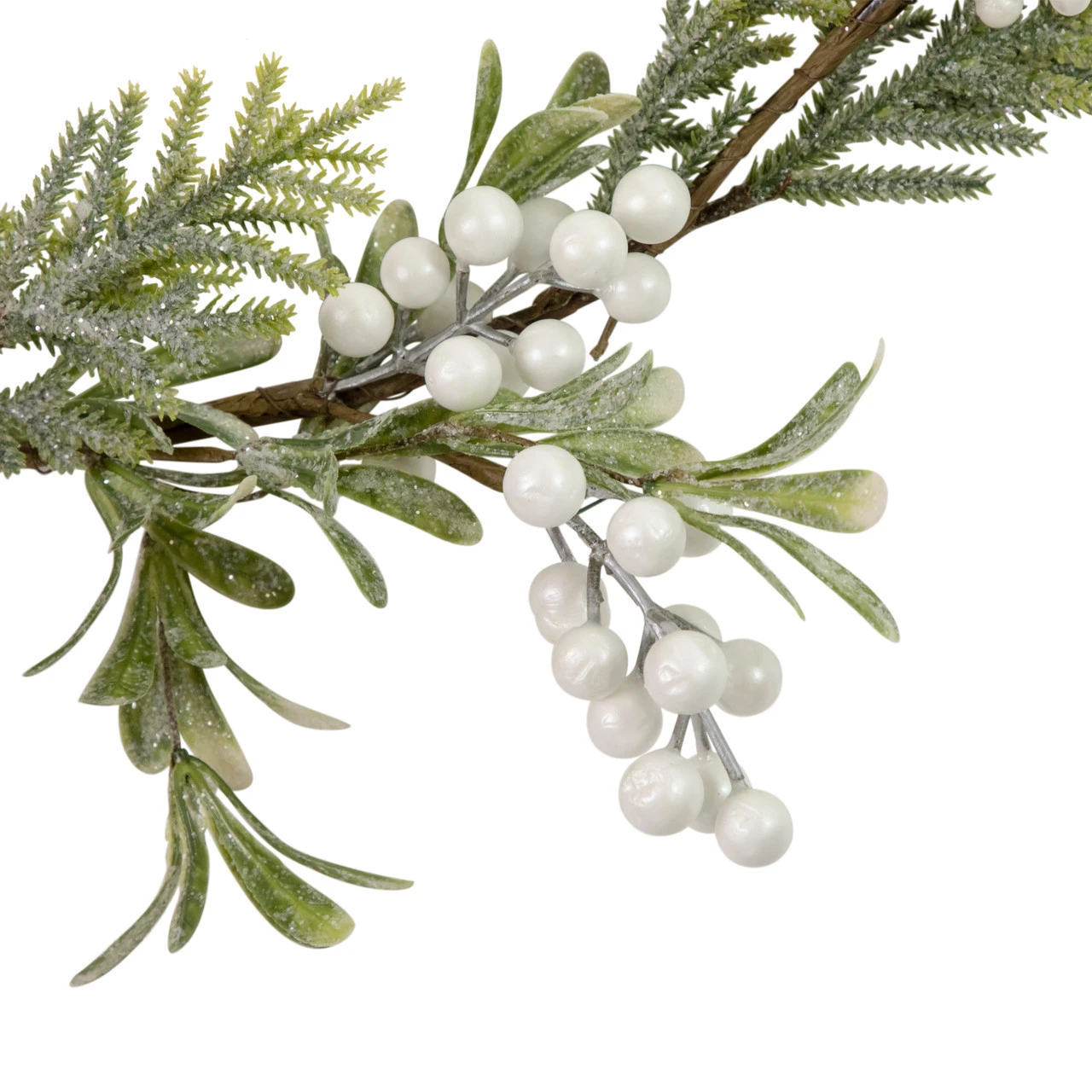 5' X 7" Artificial Christmas Garland With Frosted Foliage And Berries, Unlit 3 5' X 7" Artificial Christmas Garland With Frosted Foliage And Berries, Unlit - Image 3