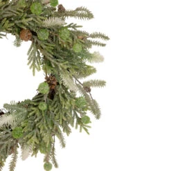 Artificial Christmas Wreath With Frosted Foliage And Pine Cones, 24-Inch, Unlit -Best Christmas Store northlight yk93238 2update 66736.1667530209