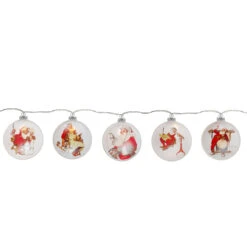 Set Of 5 Glass Norman Rockwell Christmas Disc Lights -Best Christmas Store northlight yl93420 2 93293.1667487921