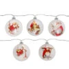Set Of 5 Glass Norman Rockwell Christmas Disc Lights