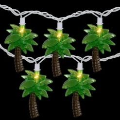 10-Count Green Tropical Palm Tree Outdoor Patio String Light Set, 7.25ft White Wire -Best Christmas Store northlight ys18858 3 48730.1667534160