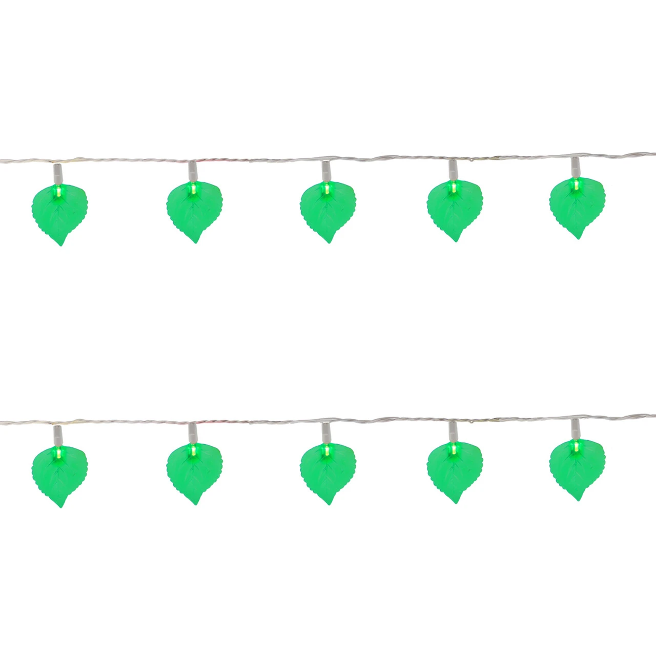 10 Battery Operated Leaf Shaped Novelty Christmas Lights - Clear Wire 2 10 Battery Operated Leaf Shaped Novelty Christmas Lights - Clear Wire - Image 2