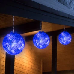 Blue LED Hanging Crystal Sphere Ball Outdoor Christmas Decor - 6 Inch -Best Christmas Store northlight ys27568 3 74350.1667580358