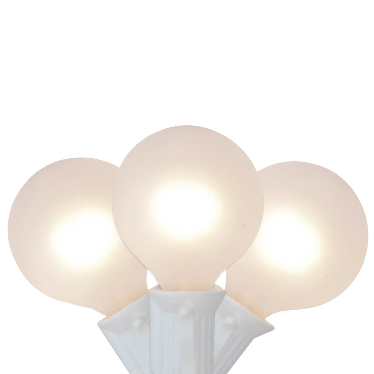 10-Count Frosted White G50 Globe Patio Light Set, 9ft White Wire 1 10-Count Frosted White G50 Globe Patio Light Set, 9ft White Wire