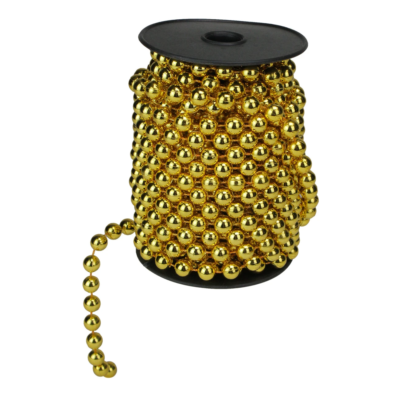 33ft X 10mm Shiny Gold Round Beaded Christmas Garland 2 33ft X 10mm Shiny Gold Round Beaded Christmas Garland - Image 2