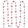 9' Red And White Peppermint Candy Beaded Christmas Garland, Unlit