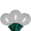 10ct Pure White LED G50 Globe Patio Lights, 10ft Green Wire