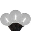10ct Pure White LED G50 Globe Patio Lights, 10ft Black Wire