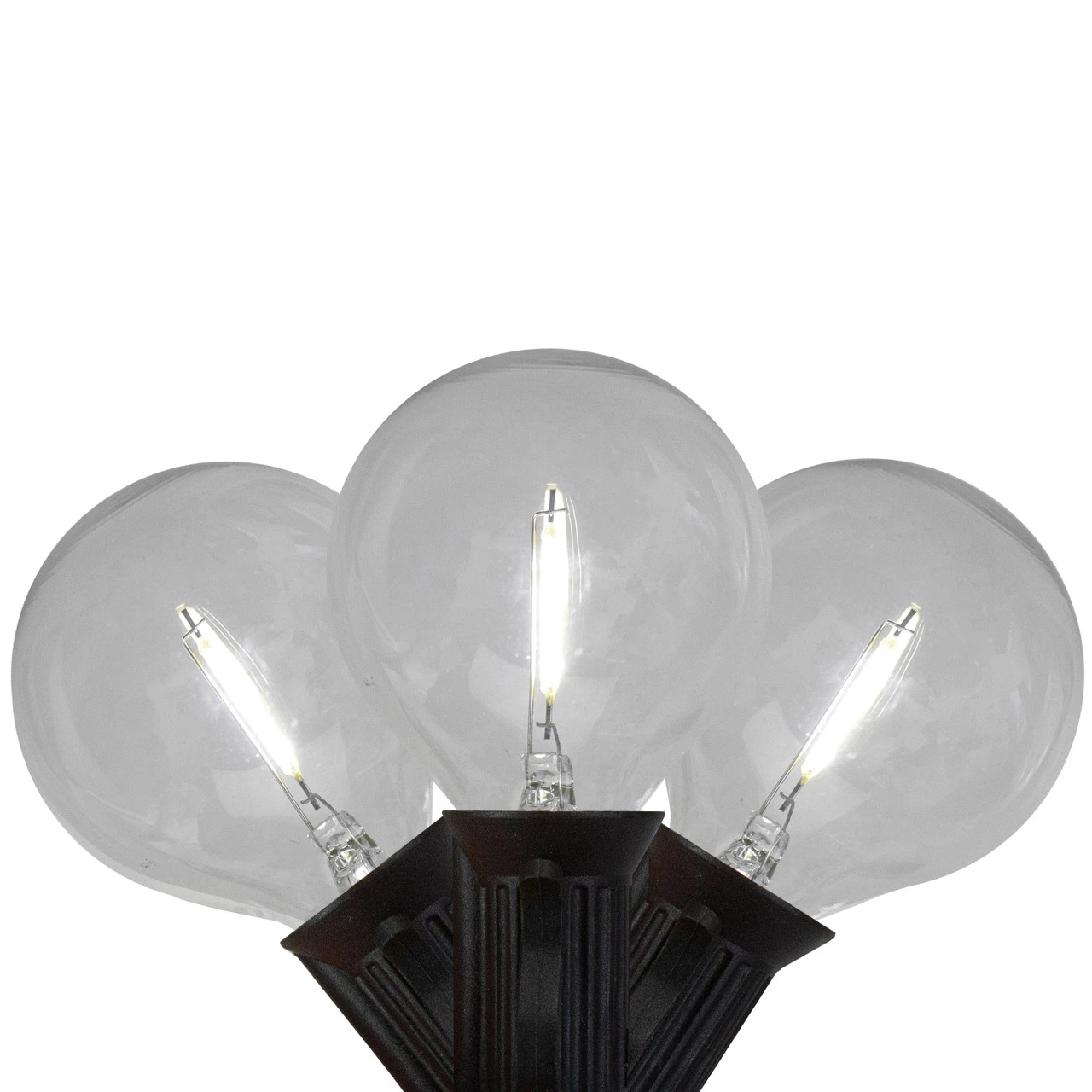 10ct Pure White LED G50 Globe Patio Lights, 10ft Black Wire 1 10ct Pure White LED G50 Globe Patio Lights, 10ft Black Wire