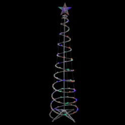 6ft LED Lighted Spiral Cone Tree Outdoor Christmas Decoration, Multi Lights 6 6ft LED Lighted Spiral Cone Tree Outdoor Christmas Decoration, Multi Lights -Best Christmas Store northlight ys92334 large sample 2 60221.1667530325