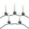 10ct Flickering LED Clip On Candle Christmas Lights, 7' Green Wire