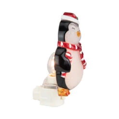 6" Black And Red Happy Penguin In Santa Hat Christmas Night Light -Best Christmas Store northlight ys93826 2 98469.1679691653