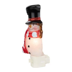 6.5" White And Red Snowman In Black Top Hat Christmas Night Light -Best Christmas Store northlight ys93827 3 98558.1680153832