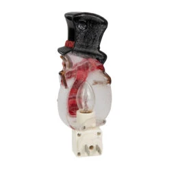 6.5" White And Red Snowman In Black Top Hat Christmas Night Light -Best Christmas Store northlight ys93827 4 59177.1680153832
