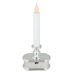 9.25" Pre-Lit LED White And Silver Lighted Christmas Candle Lamp -Best Christmas Store northlight ys93853 3 40782.1678980830