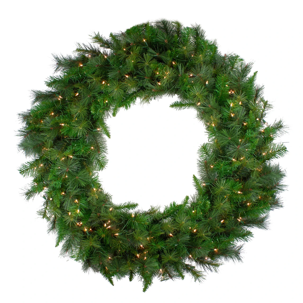 Pre-Lit Canyon Pine Artificial Christmas Wreath - 60-Inch, Clear Lights 1 Pre-Lit Canyon Pine Artificial Christmas Wreath - 60-Inch, Clear Lights